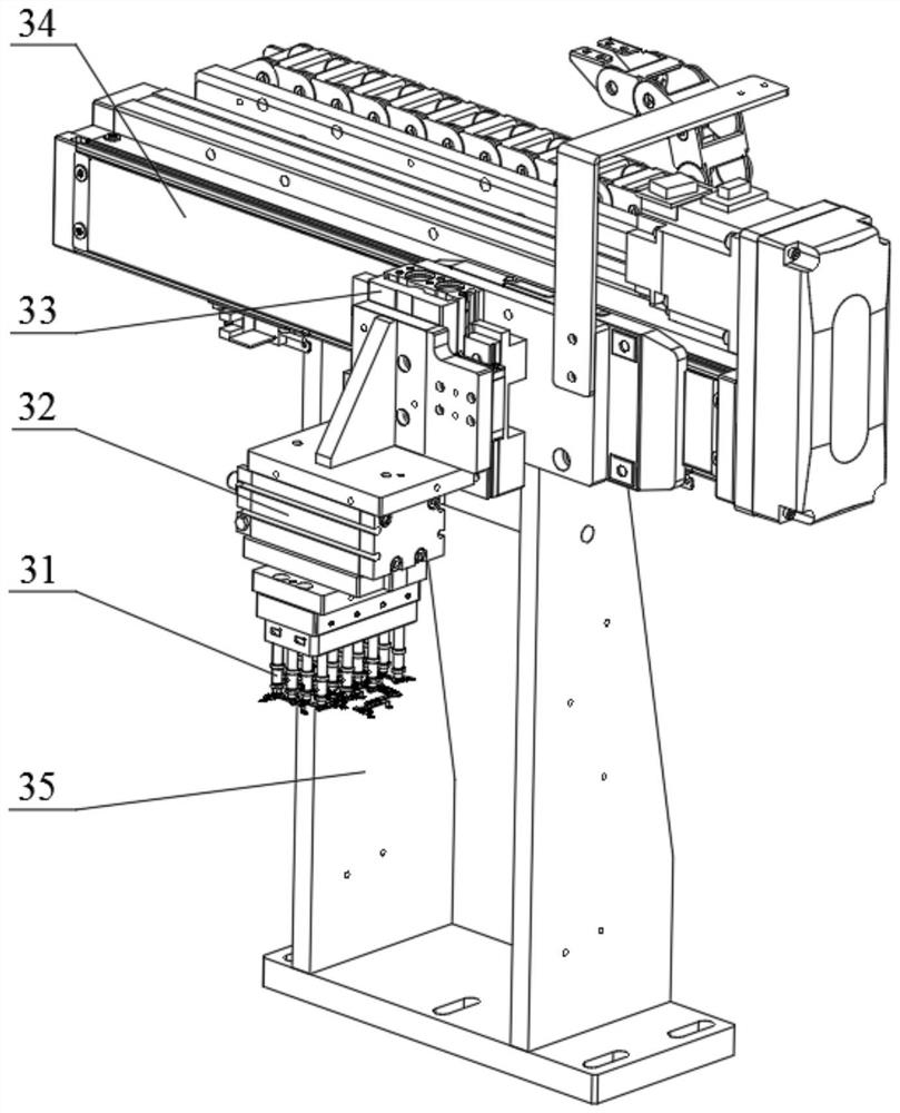 Jacking cutting, waste shaking, detection and variable-pitch discharging double-packaging all-in-one machine