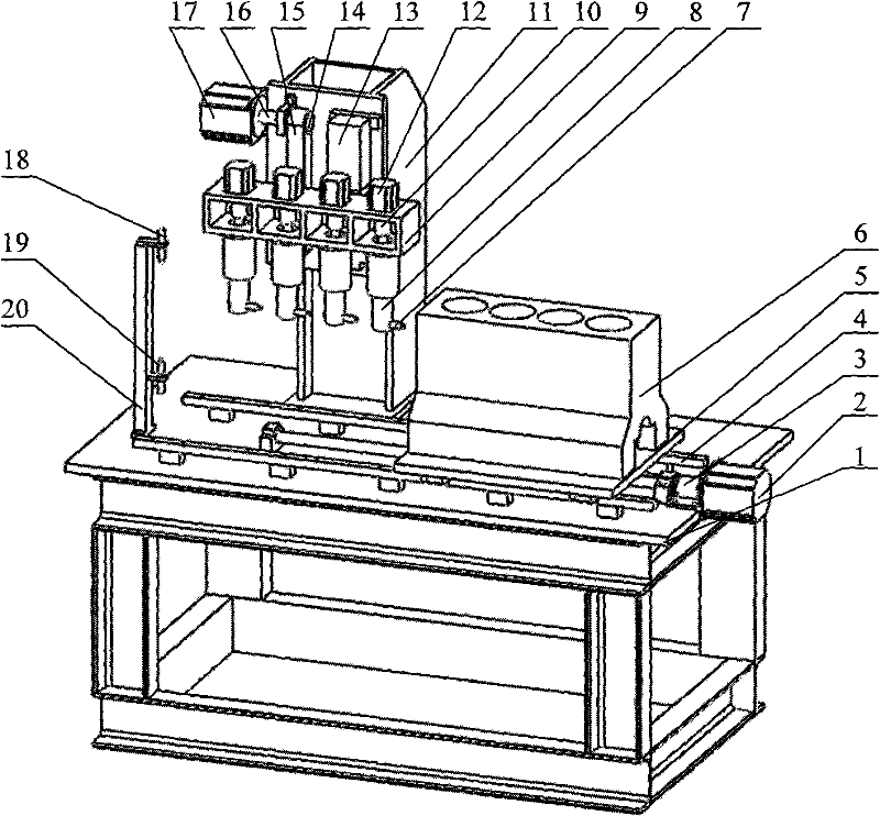 On -line detection equipment for automobile engine cylinder body