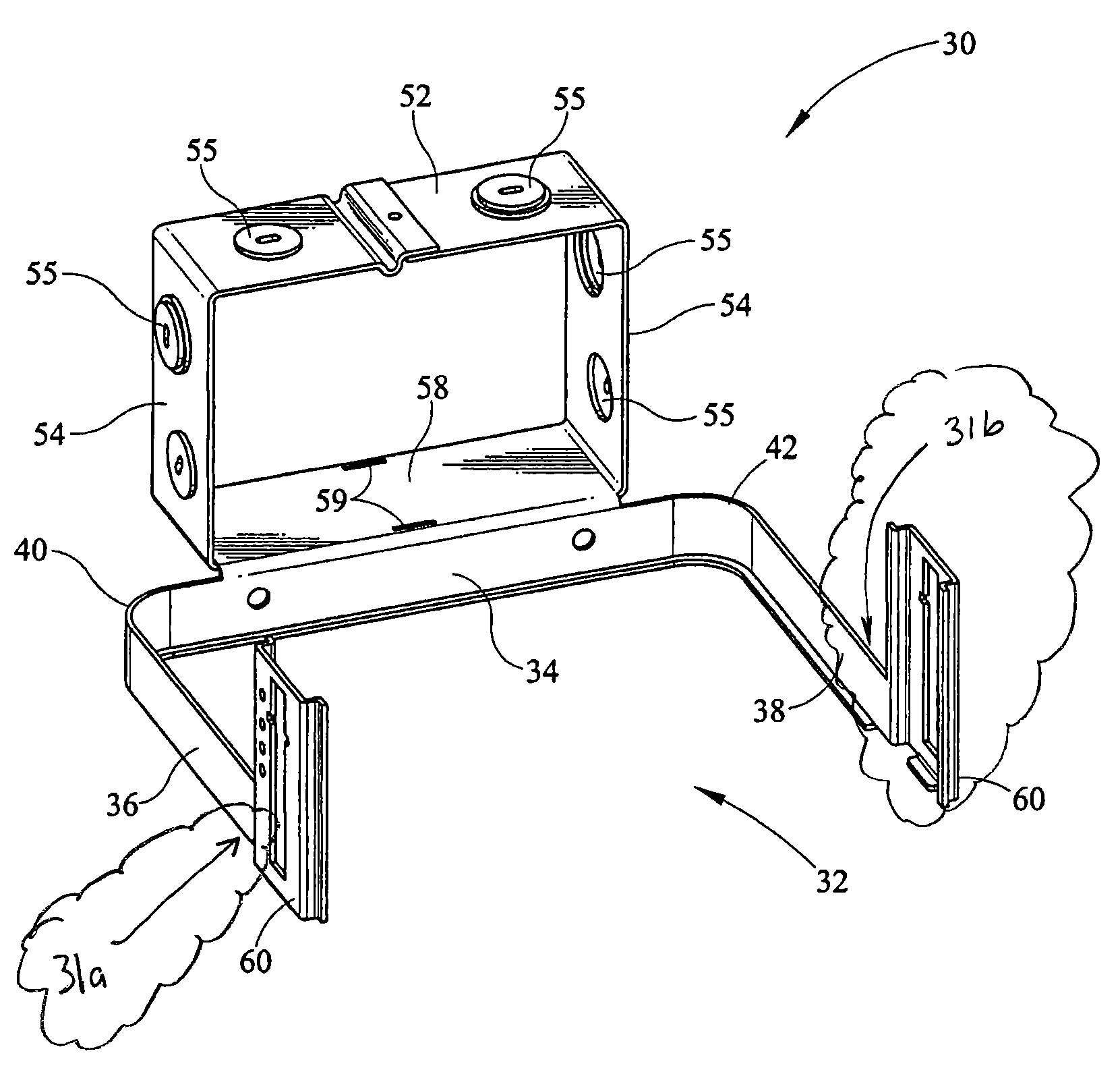 Unitized fixture frame and junction box and method of forming same