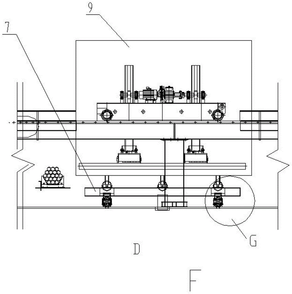 Positioning device for lower trolley of steel pipe binding machine