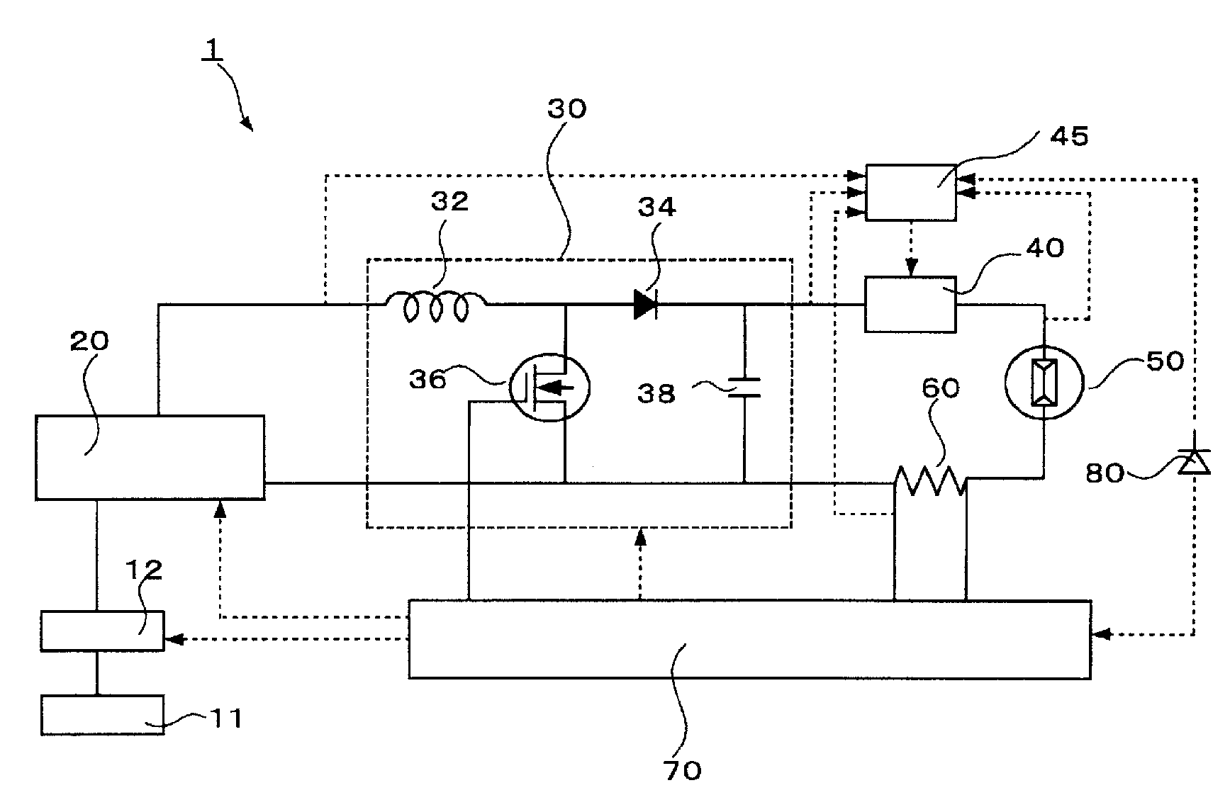 Device for generating simulated solar light for solar battery characteristic measurement and method of generating simulated solar light