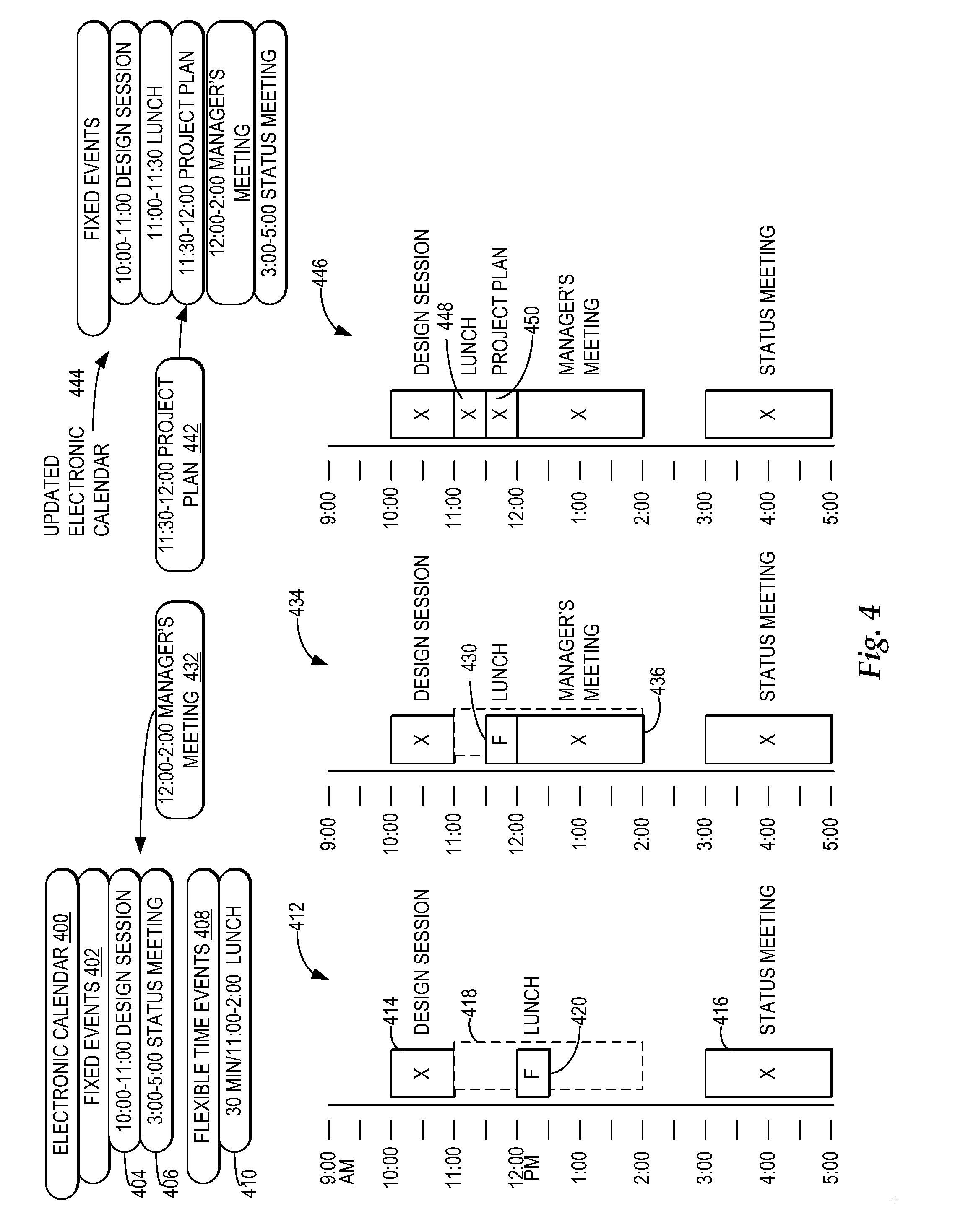 Managing flexible events within an electronic calendar