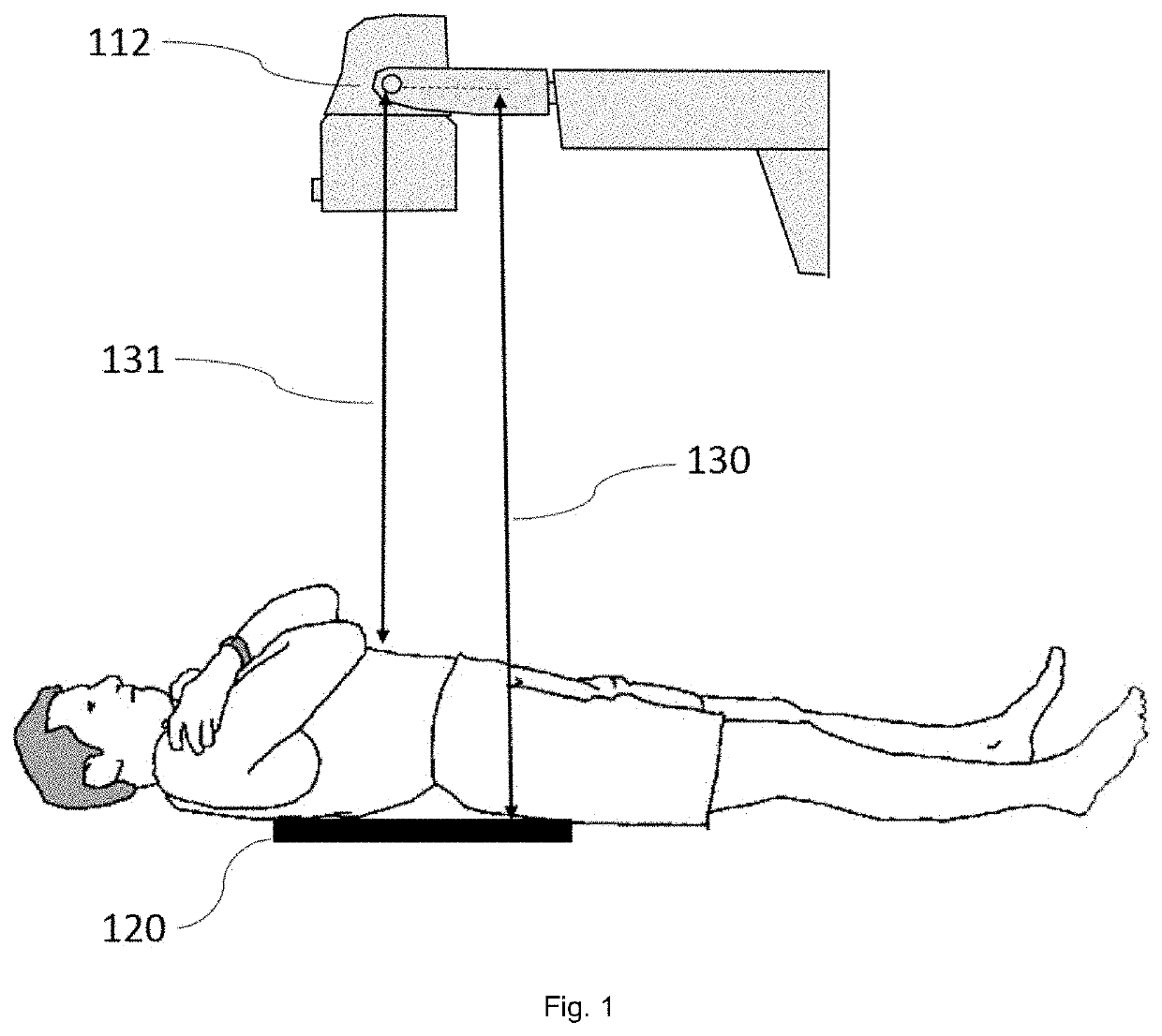 Method and system for determining the sid and the thickness of a patient in a radiographic system