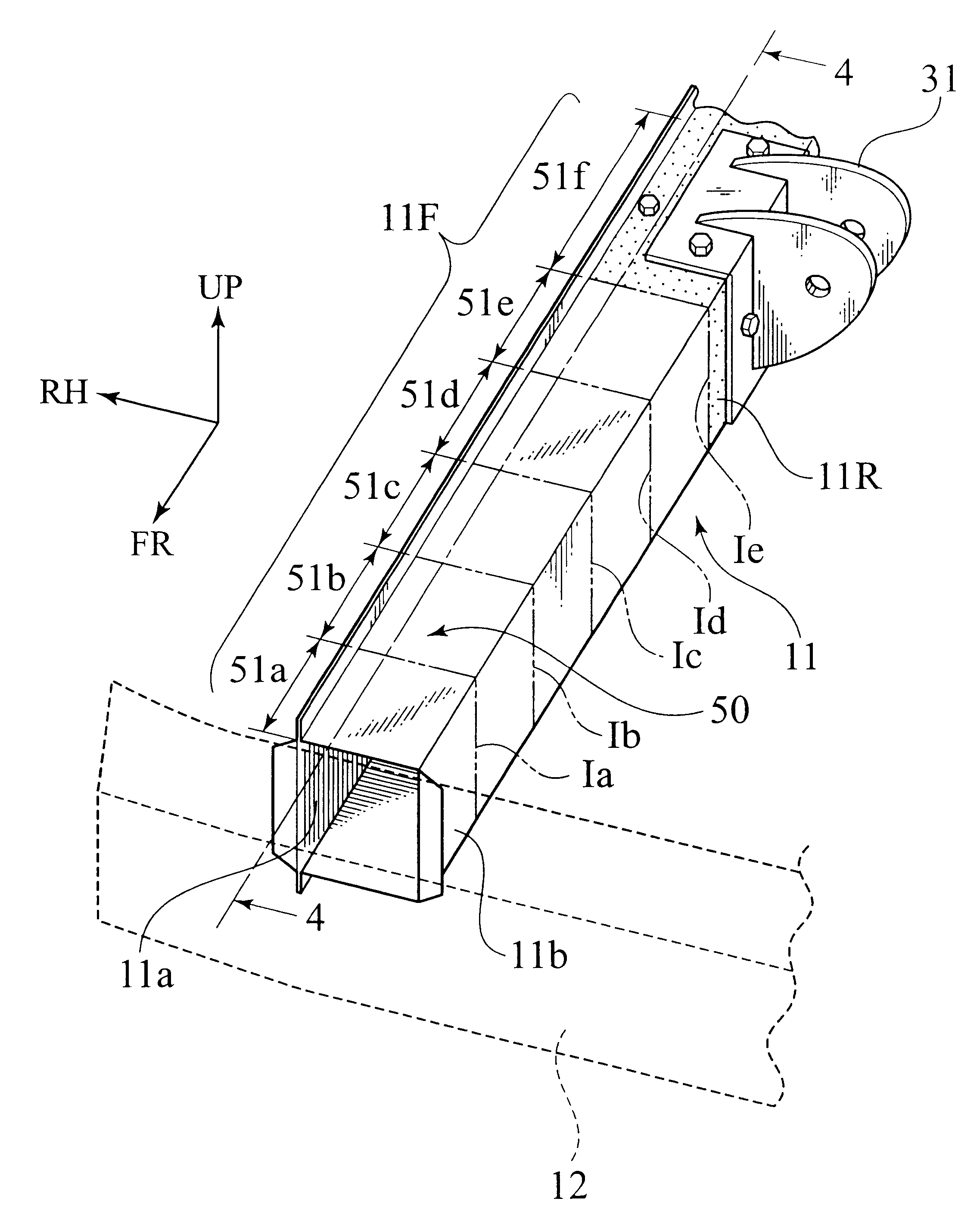 Front body structure for vehicle