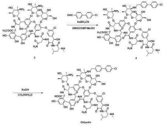 A kind of method for carboxyl protection preparation oritavancin