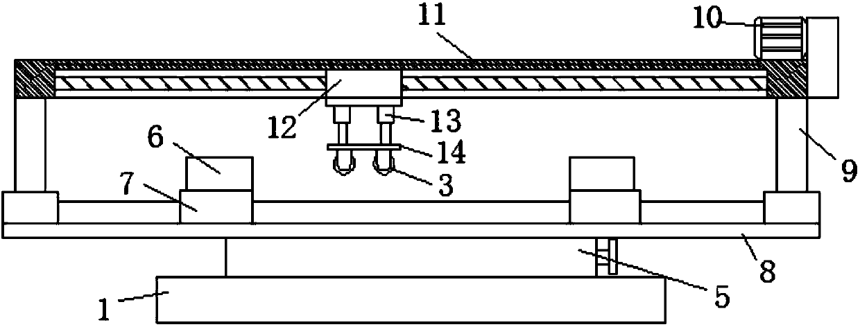 Edge bonding device of marble slabs