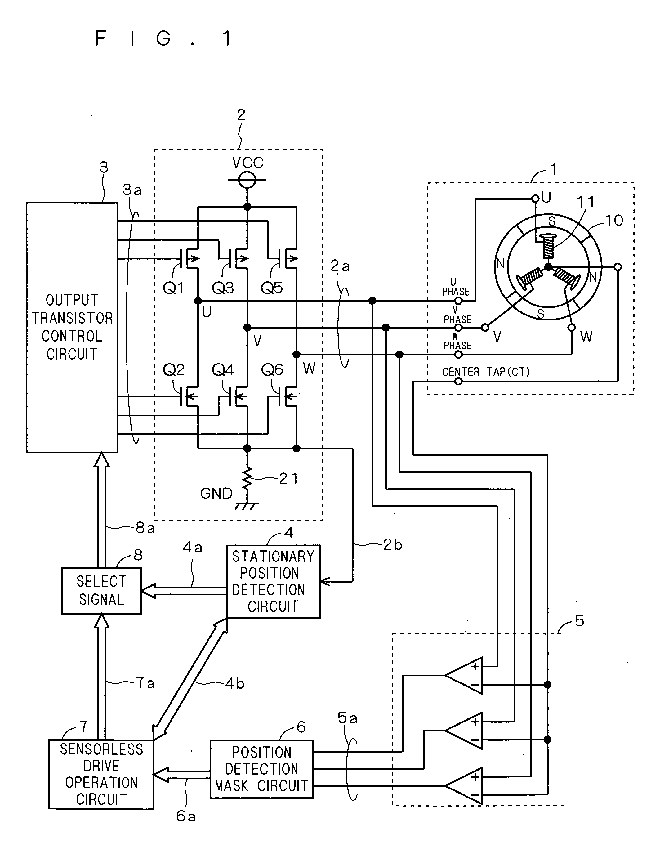 Stationary position detection circuit and motor drive circuit