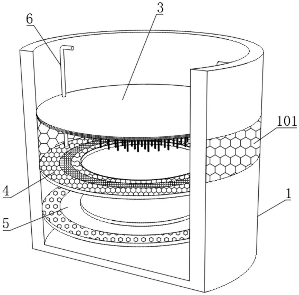 Semi-permanent water curtain absorption type formaldehyde detection box