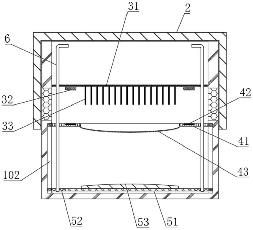 Semi-permanent water curtain absorption type formaldehyde detection box