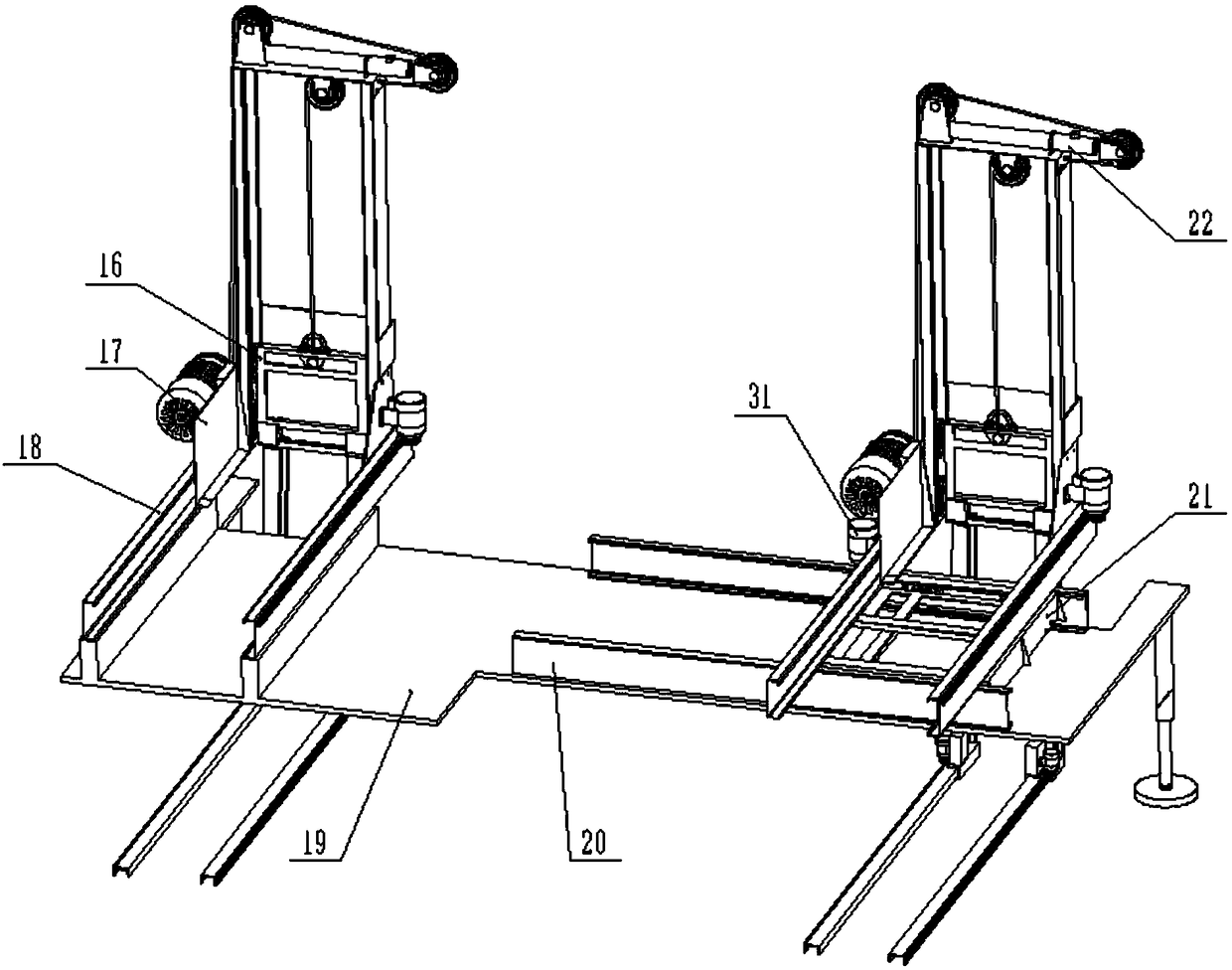 Saloon car removing device with self-adaptive wheel base diameter and construction method thereof