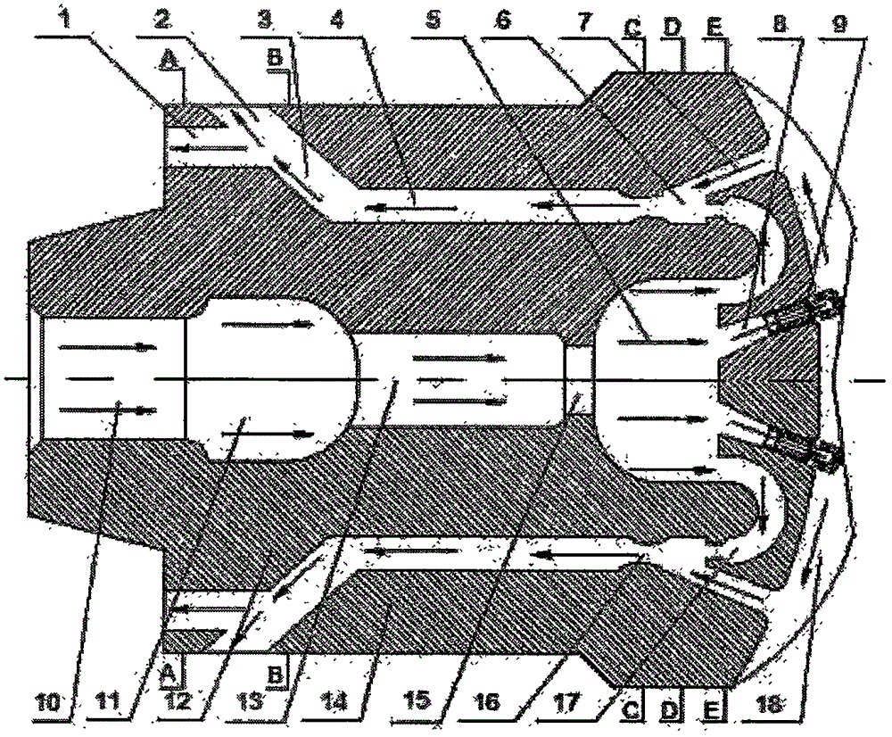 Self-rotation pulse internal grinding drill bit for horizontal well