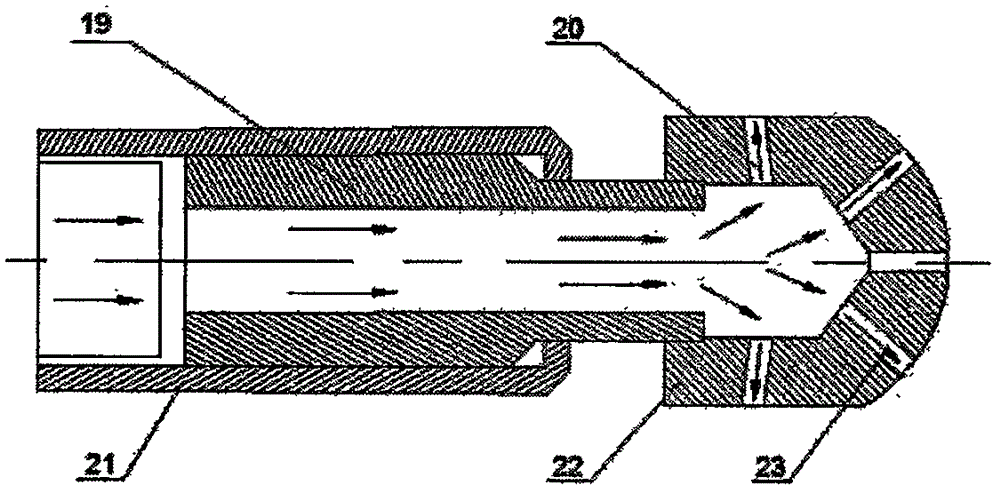 Self-rotation pulse internal grinding drill bit for horizontal well