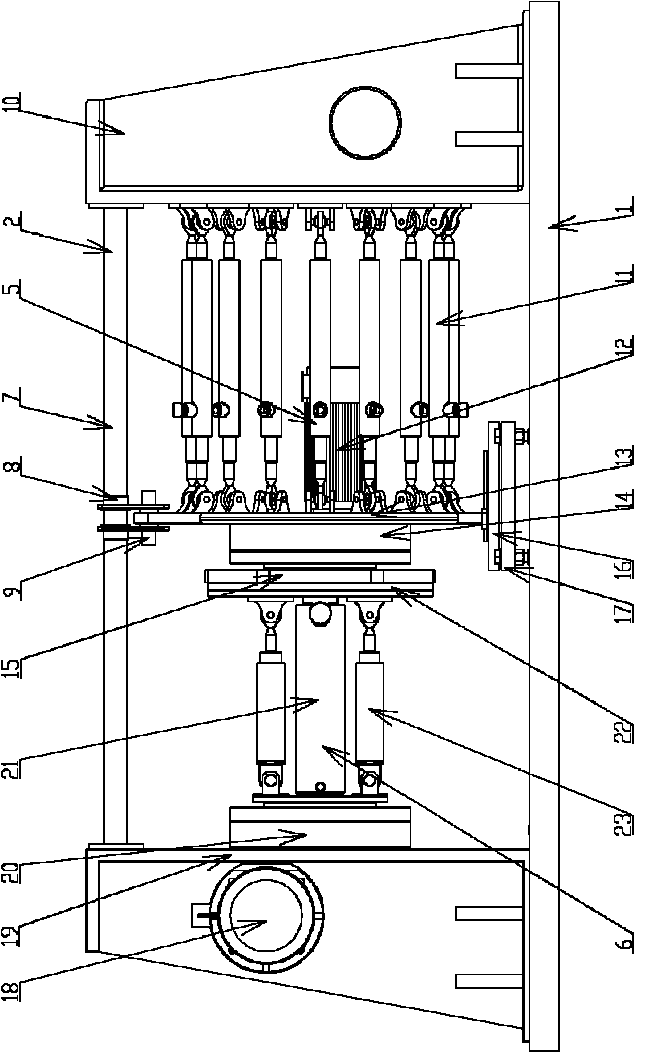 Device for testing force transmission characteristics of tunnellers