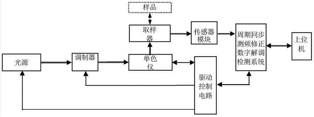 Full-period or half-period synchronous frequency measurement and correction digital demodulation detection system and detection method of amplitude modulation signal