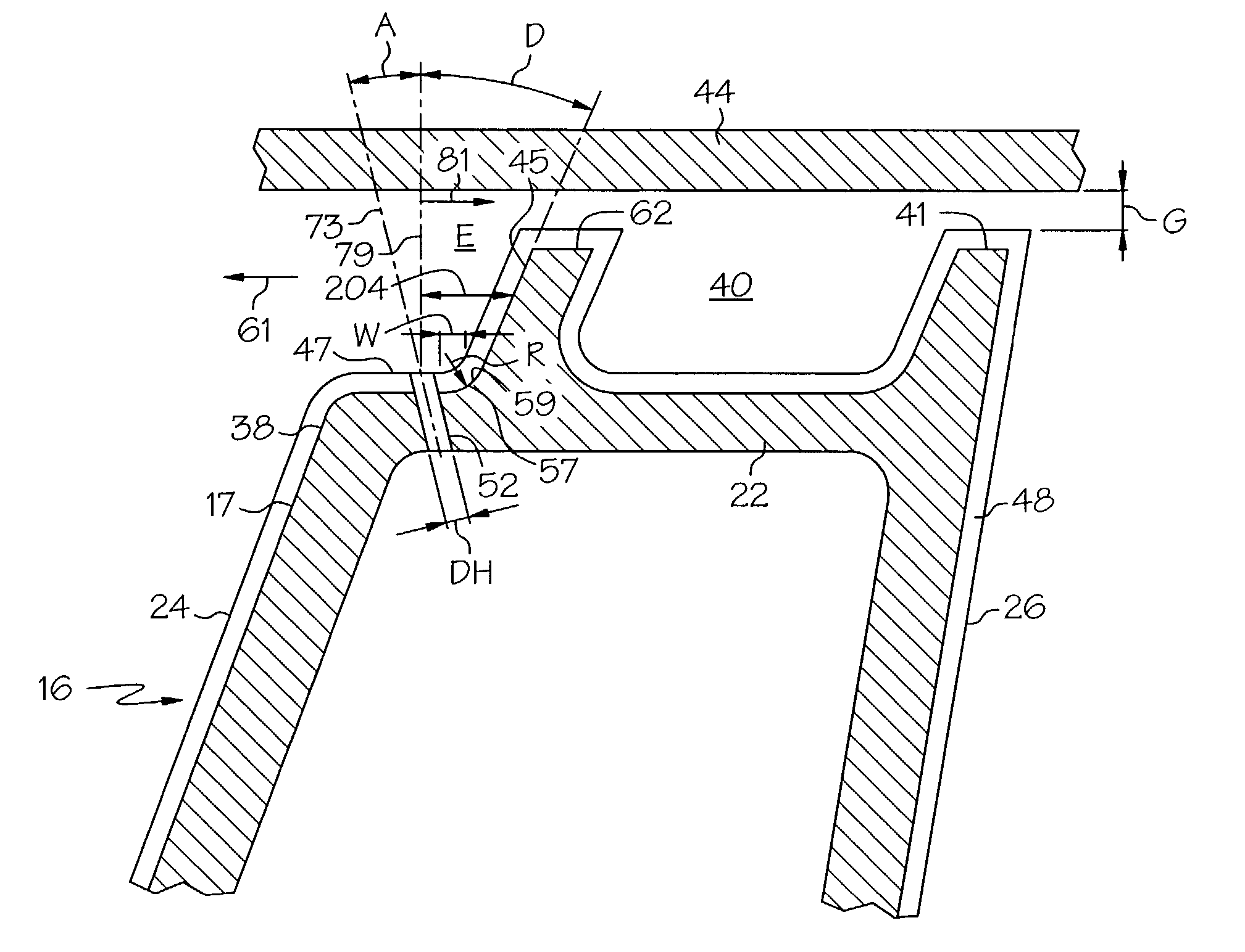 Turbine blade with recessed squealer tip and shelf