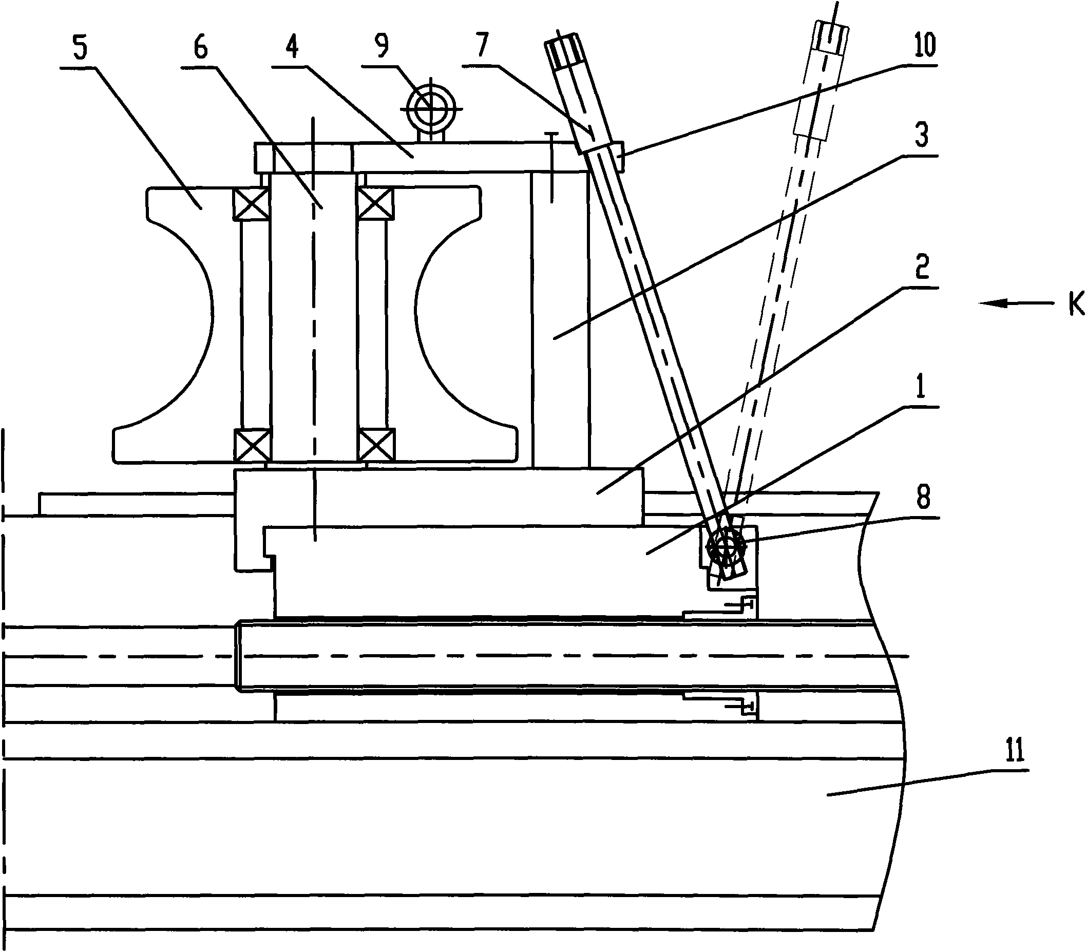 Fast roll changing device of vertical rolling mill