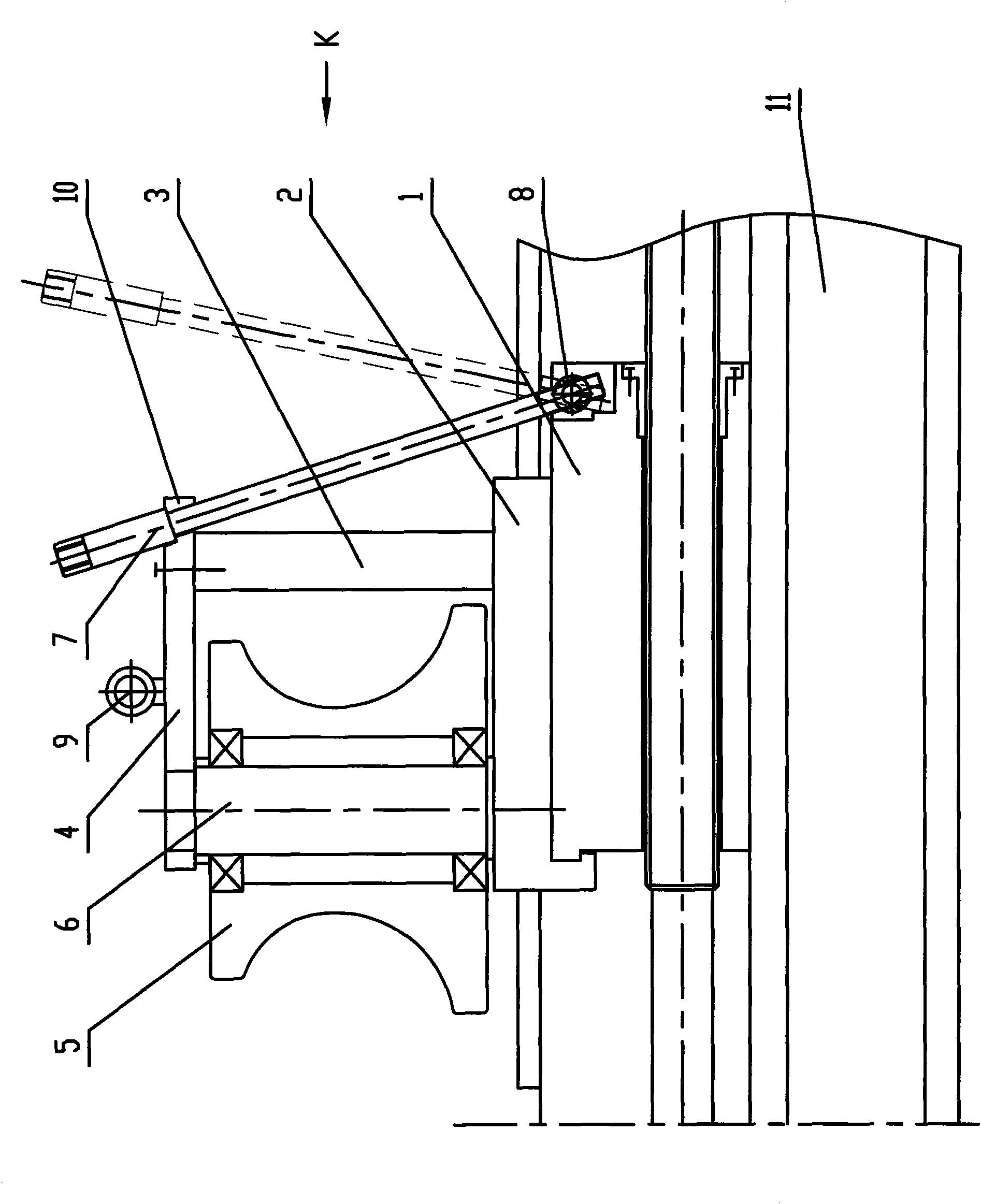 Fast roll changing device of vertical rolling mill