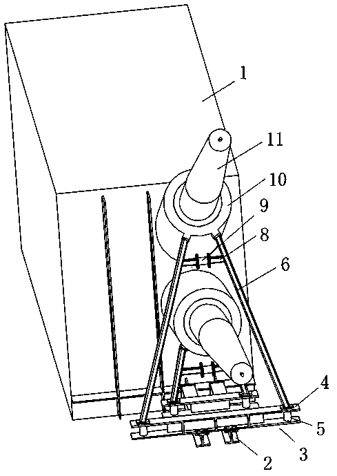 Converter transformer valve side ascending flanged base shock absorption and energy absorption supporting device