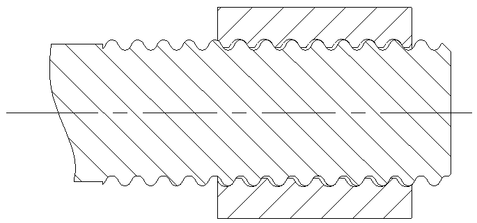 High-strength arc thread connection pair