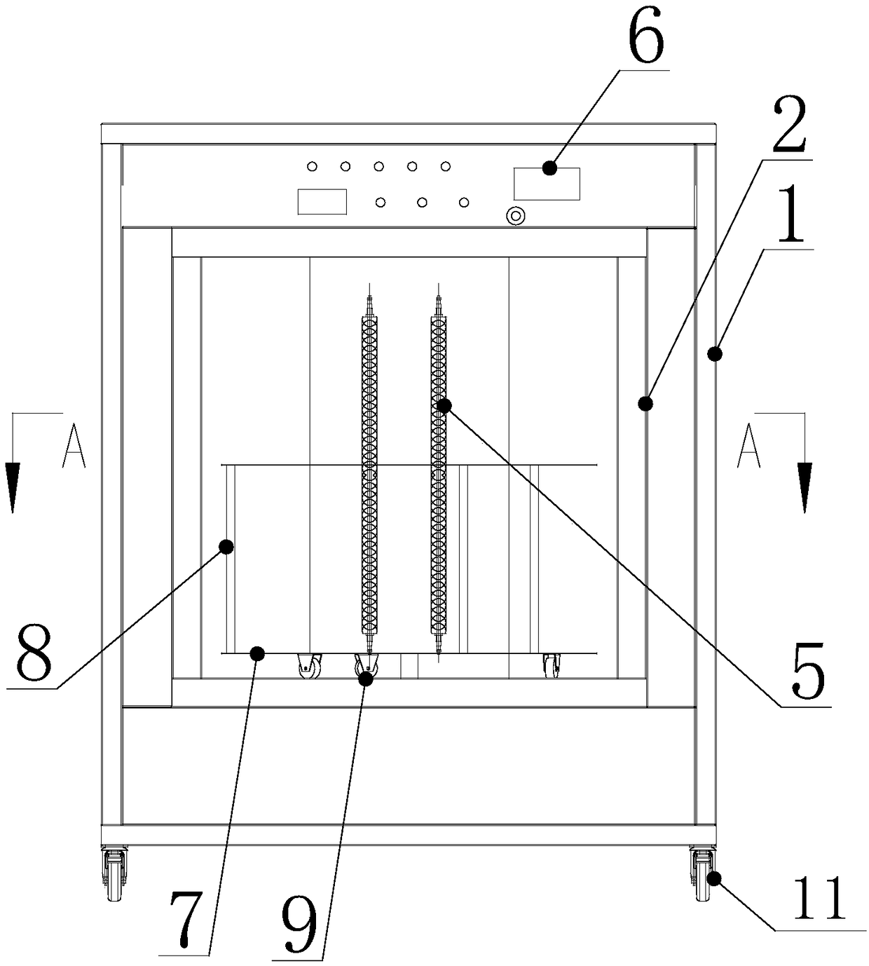 Textile microwave hot air combined drying box for testing laboratory