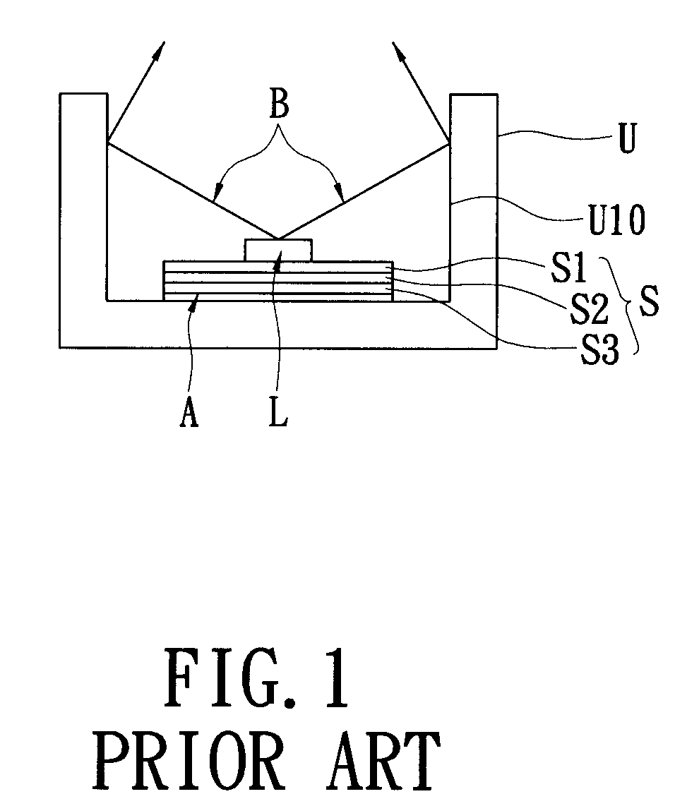 LED chip package structure using a substrate as a lampshade and method for making the same