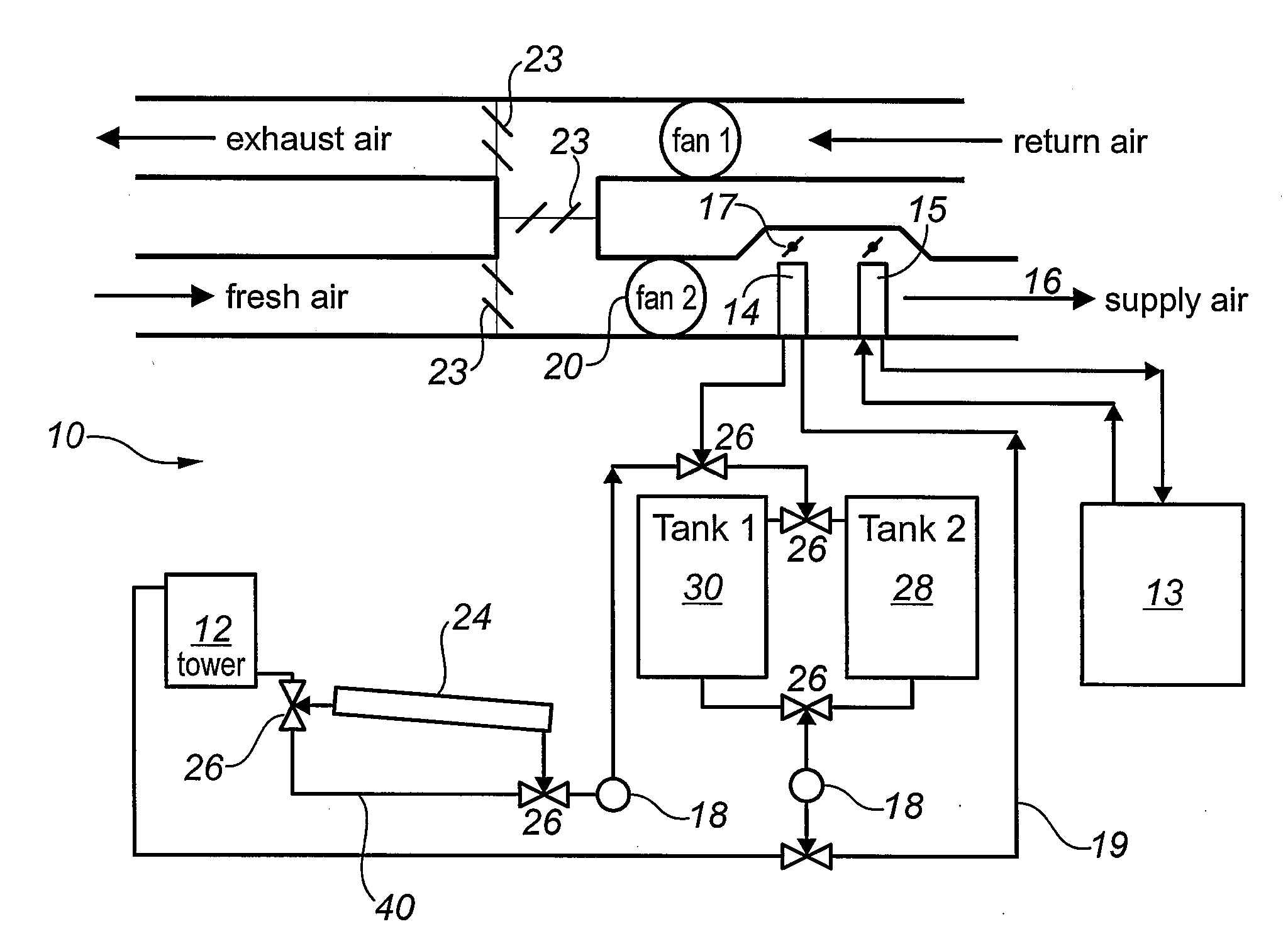 Night sky cooling system