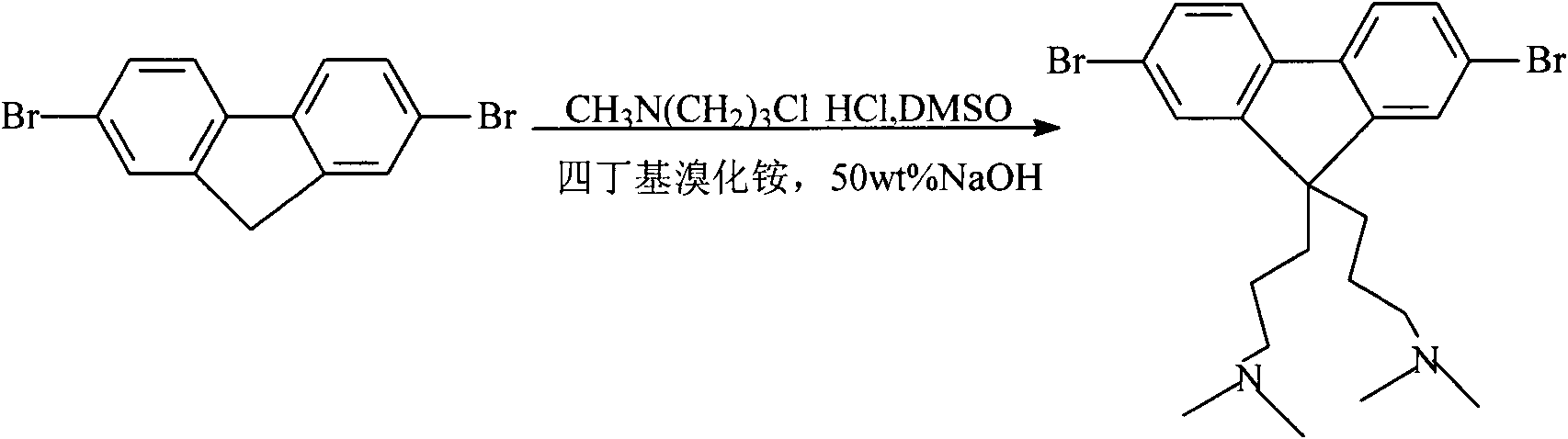 Polyfluorene/poly p-divinyl benzene and synthetic method thereof