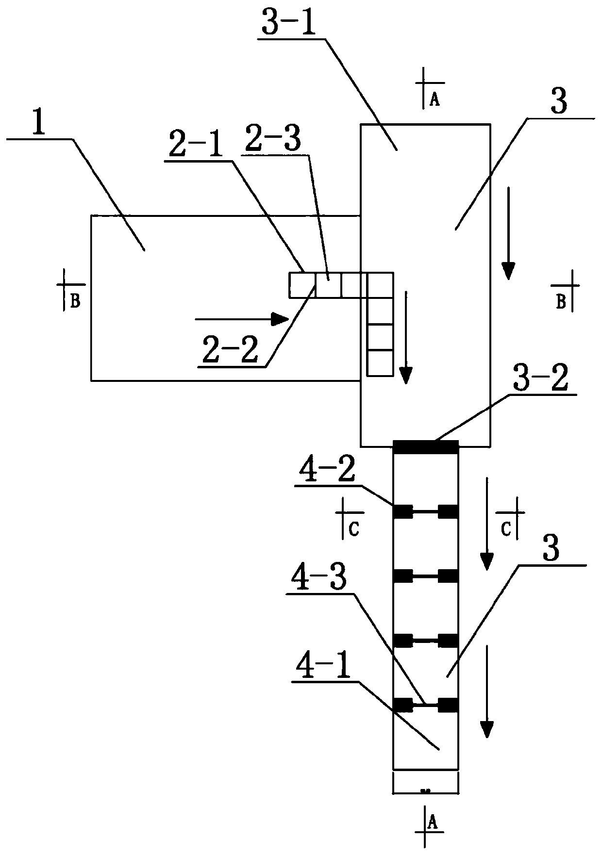 A modular farmland drainage cascade purification total nitrogen removal system and method thereof