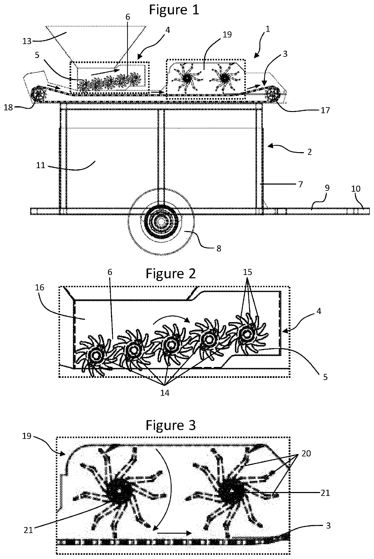 Separator for a grape collection unit