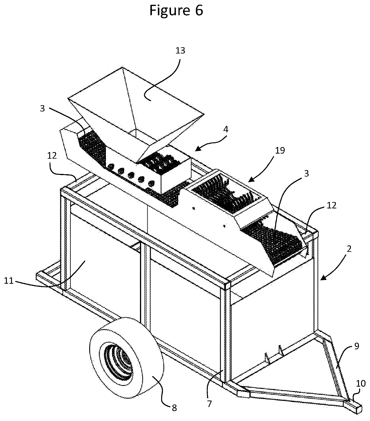 Separator for a grape collection unit