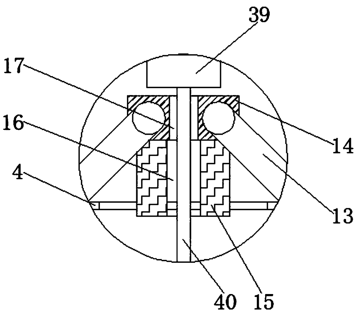 Vertical puncturing device for anesthetic needle