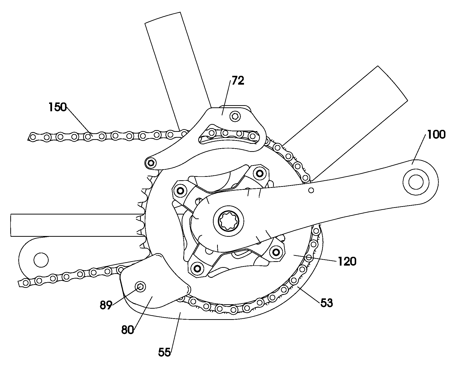 Combined chain ring protector and chain guide