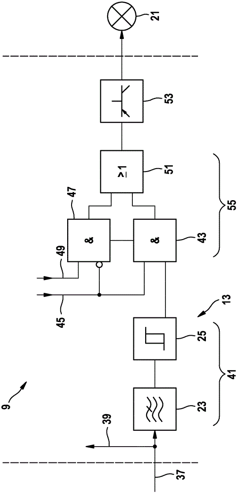 Device for controlling brake lights in a motor vehicle