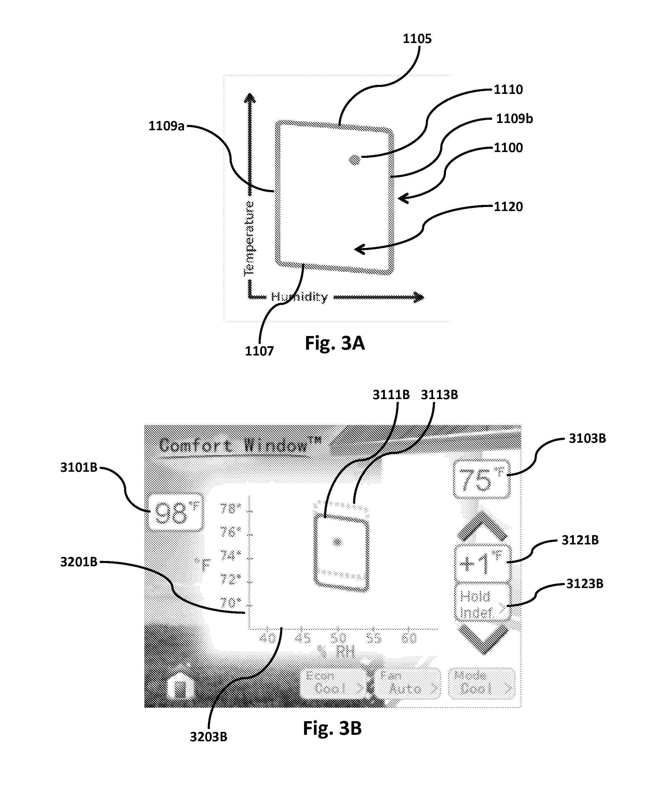 HVAC controller having integrated comfort window display