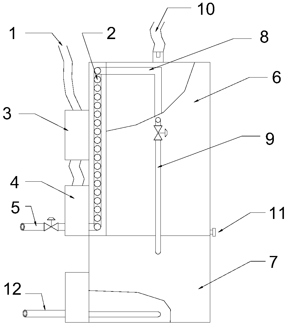 Gas water heater waste gas utilization device for softening water