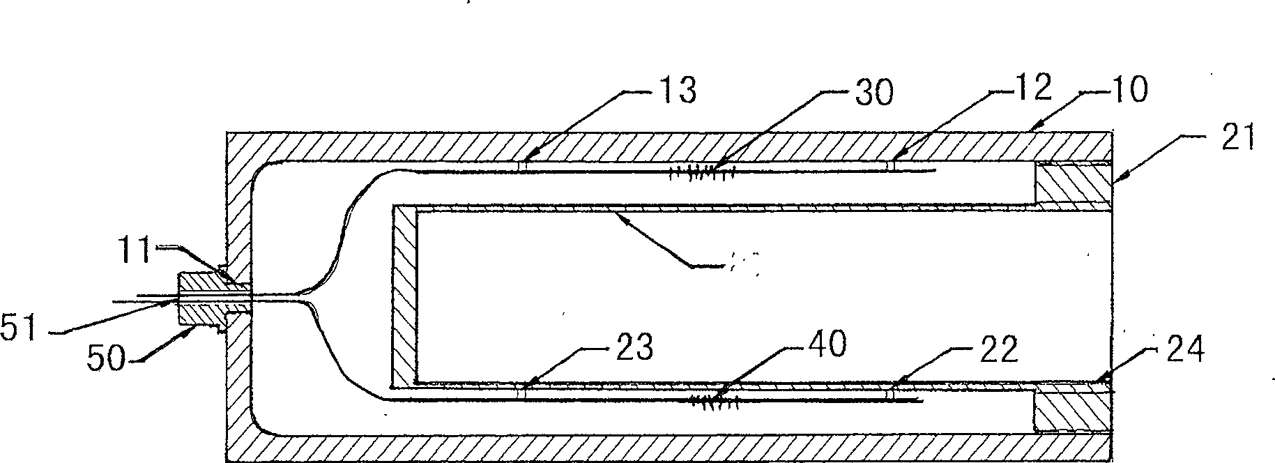 Optical fiber pipe hydraulic sensor