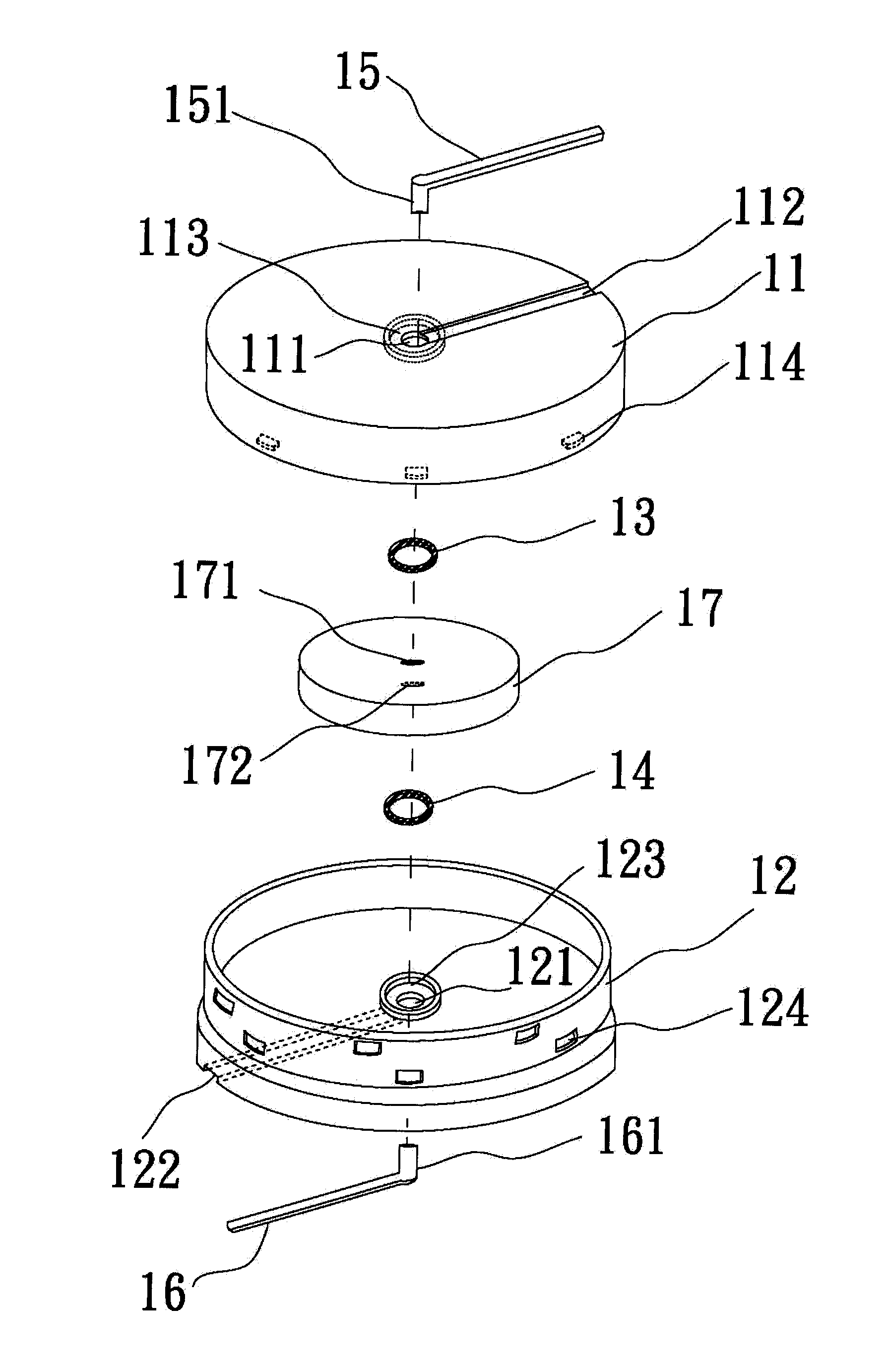 Packaging device for piezoelectric component