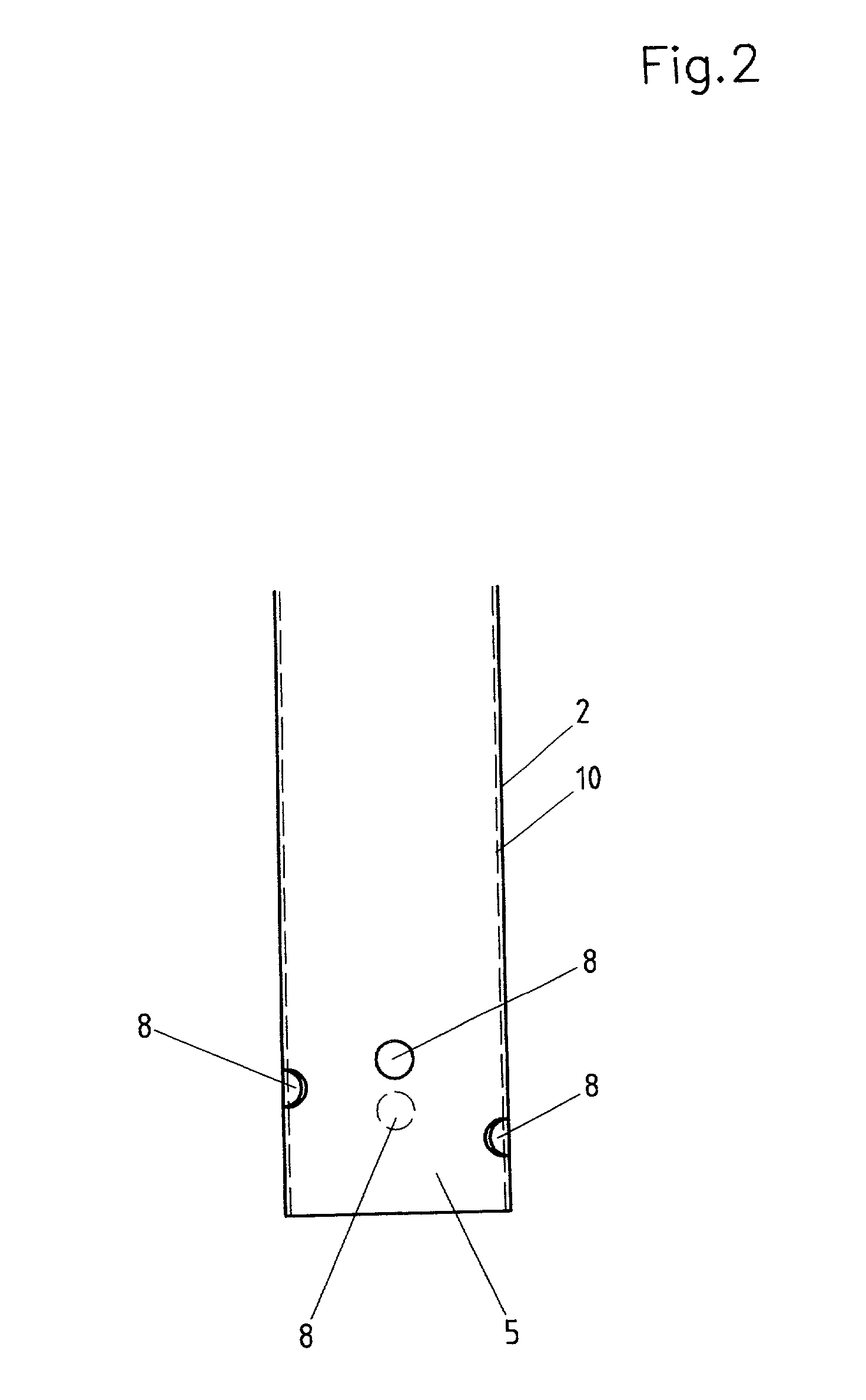 Operating handle for cleaning device