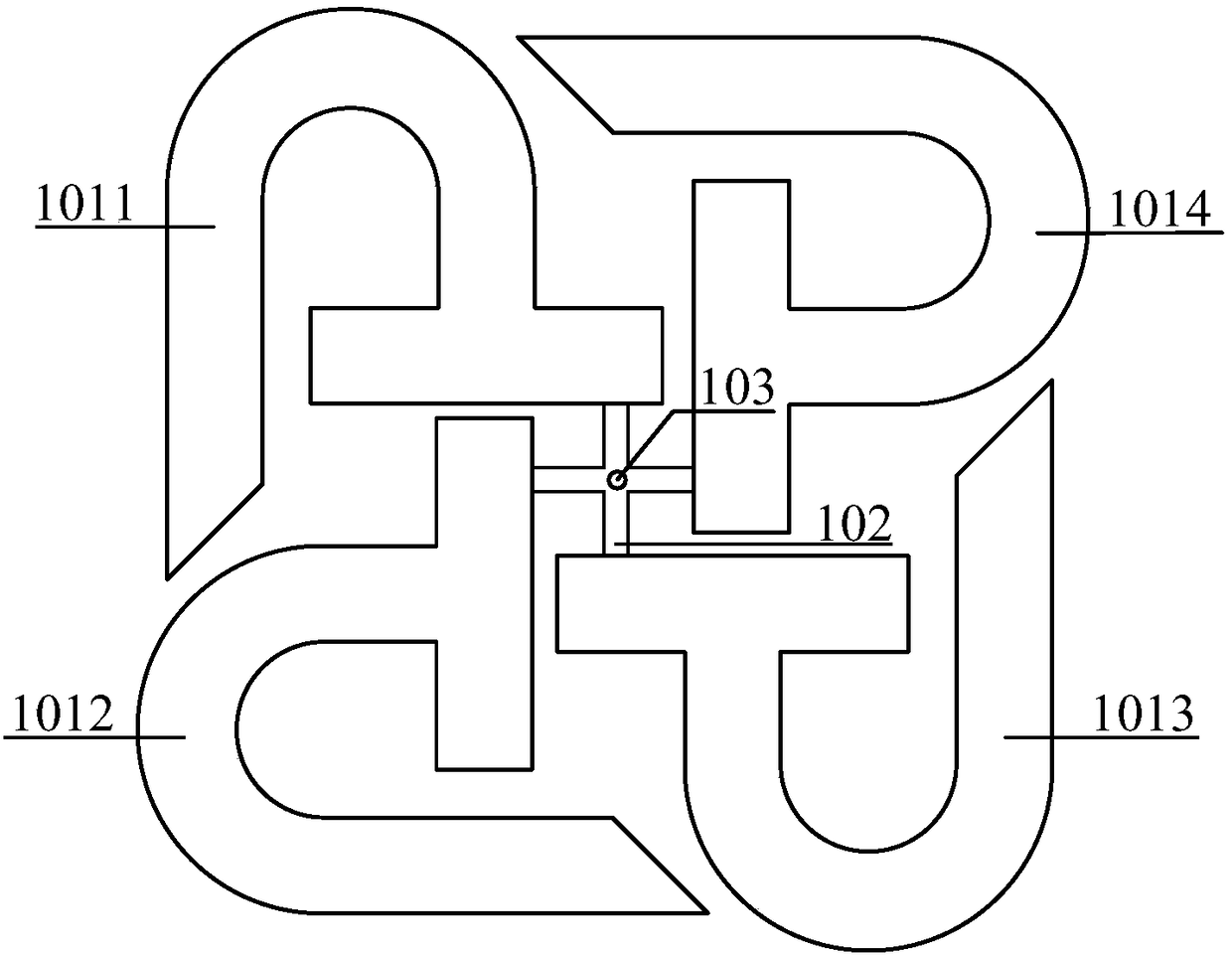 Bent T-shaped rotating structure based directional circularly polarized antenna