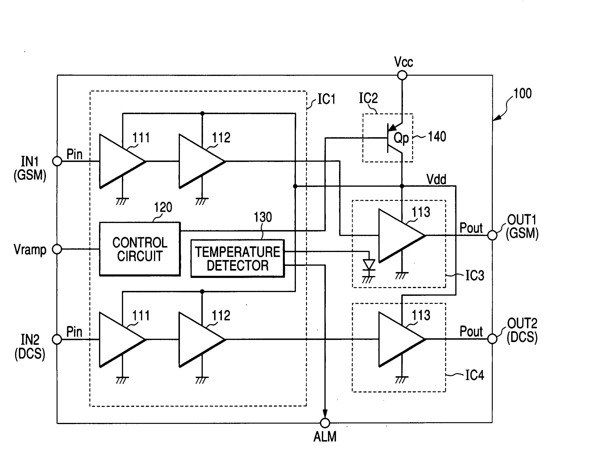 Electric component for high frequency power amplifier