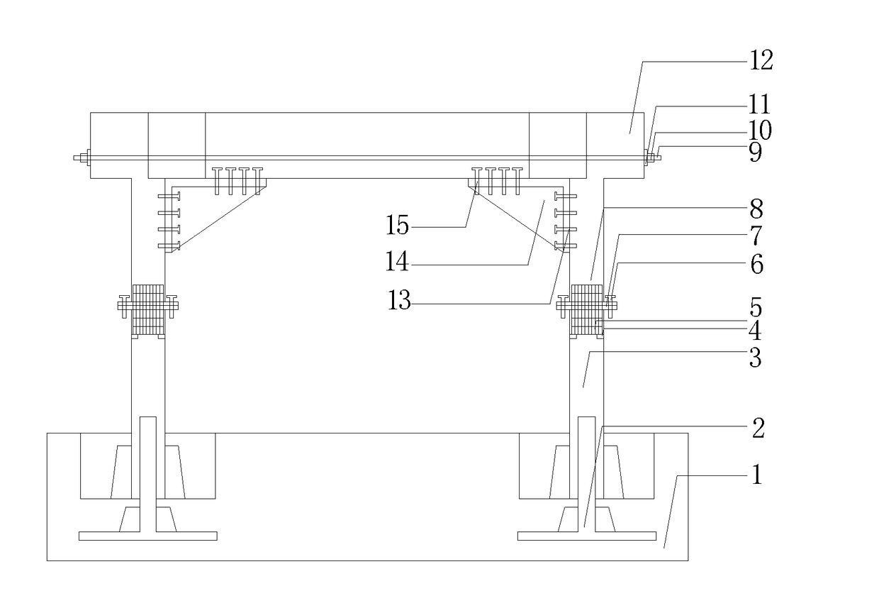 Assembled type pier column member with steel-concrete composite structure