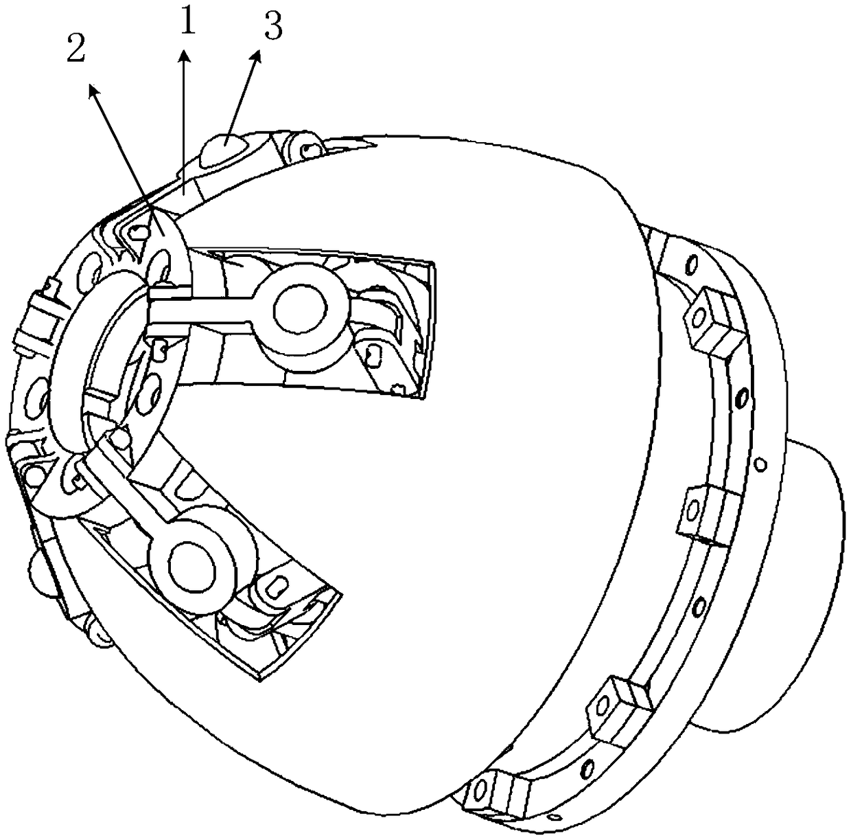 Ball-type guiding damping mechanism suitable for general cone rod capturing mechanism of high-orbit satellite