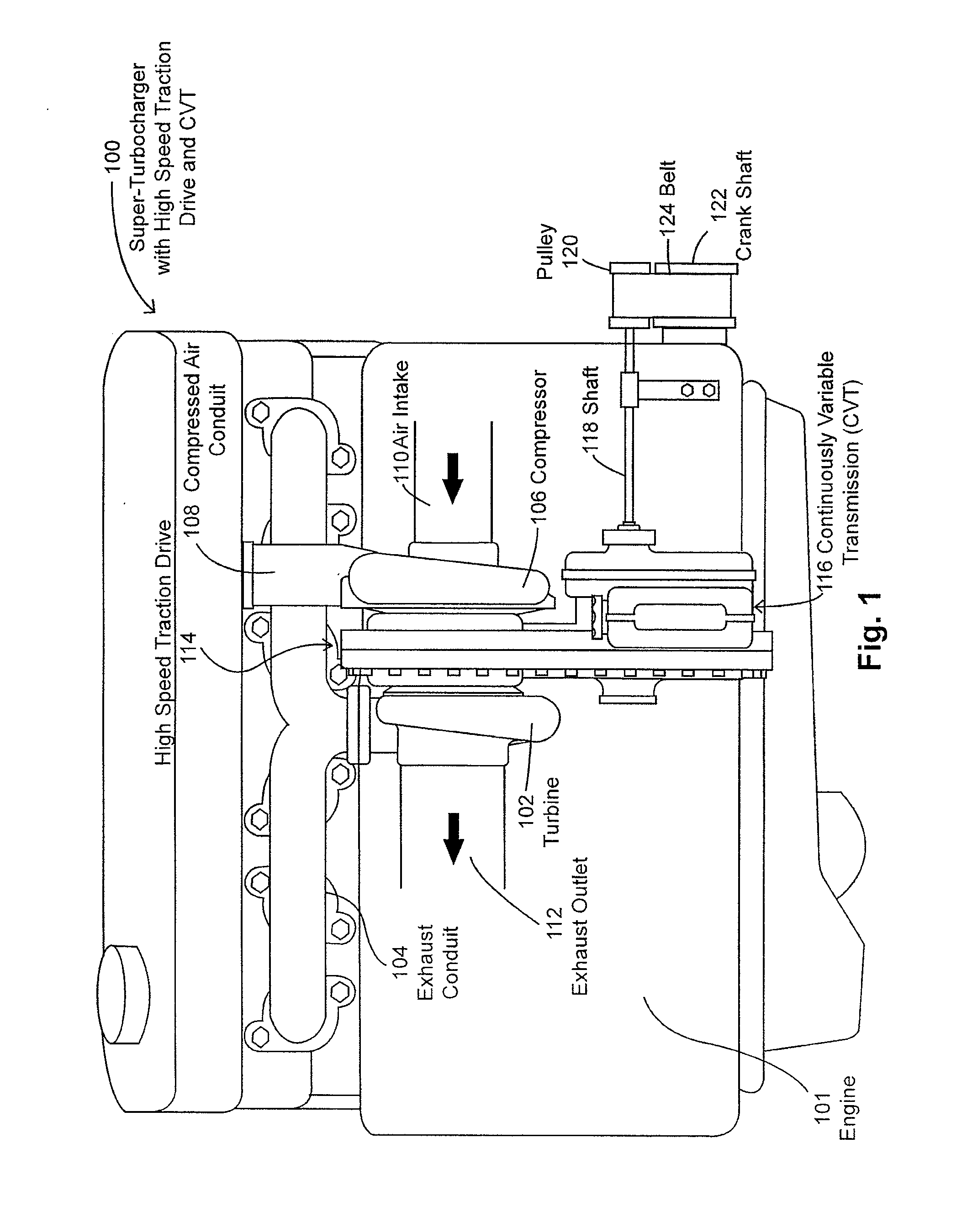 Super-turbocharger having a high speed traction drive and a continuously variable transmission