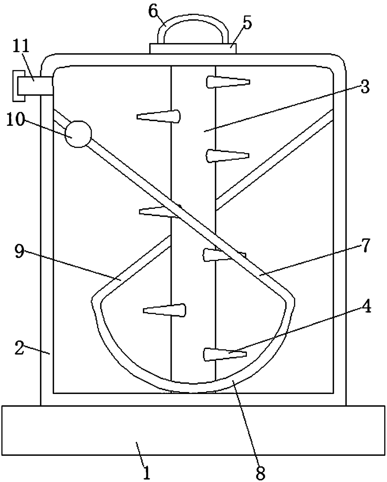 Rotary holding tray cleaning kettle