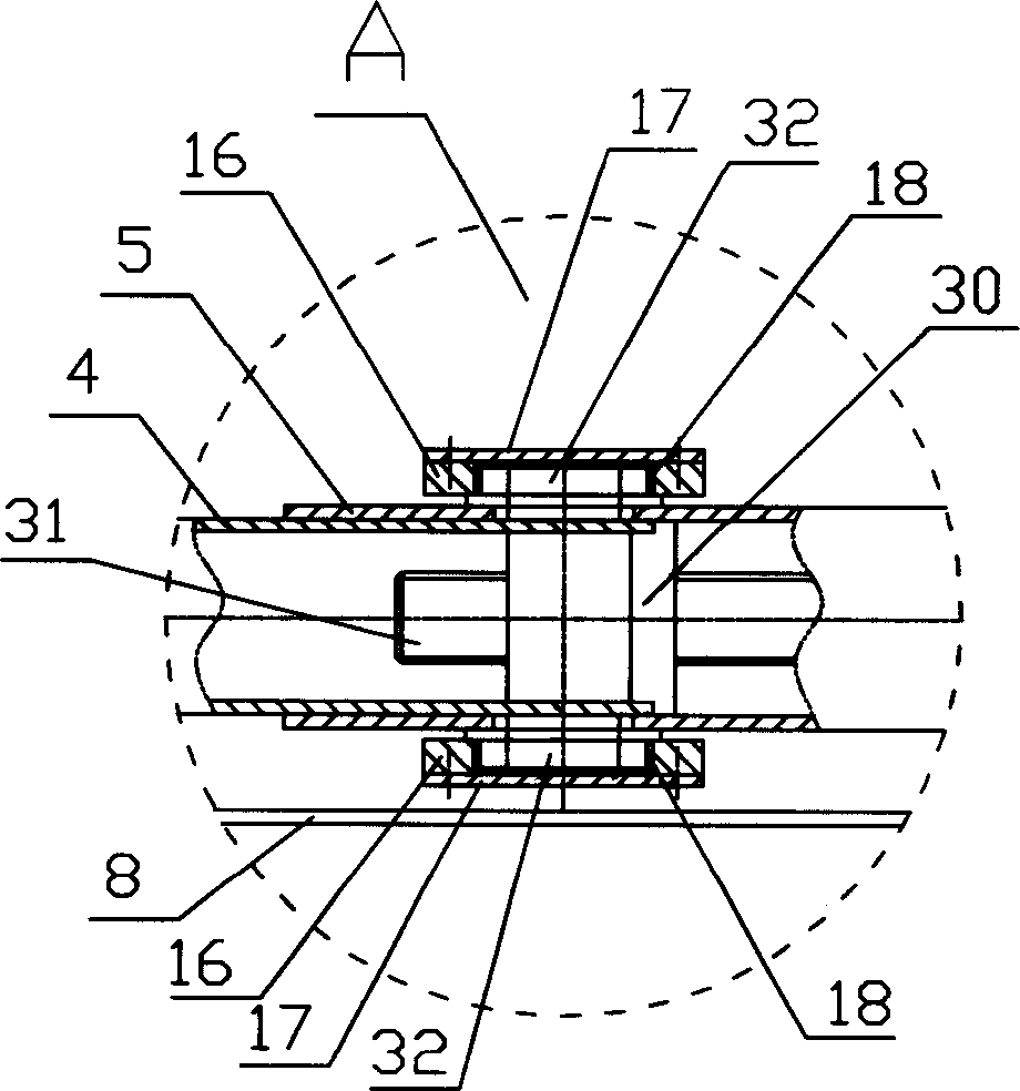 Six wheel symmetrical active suspension mechanism of moon craft