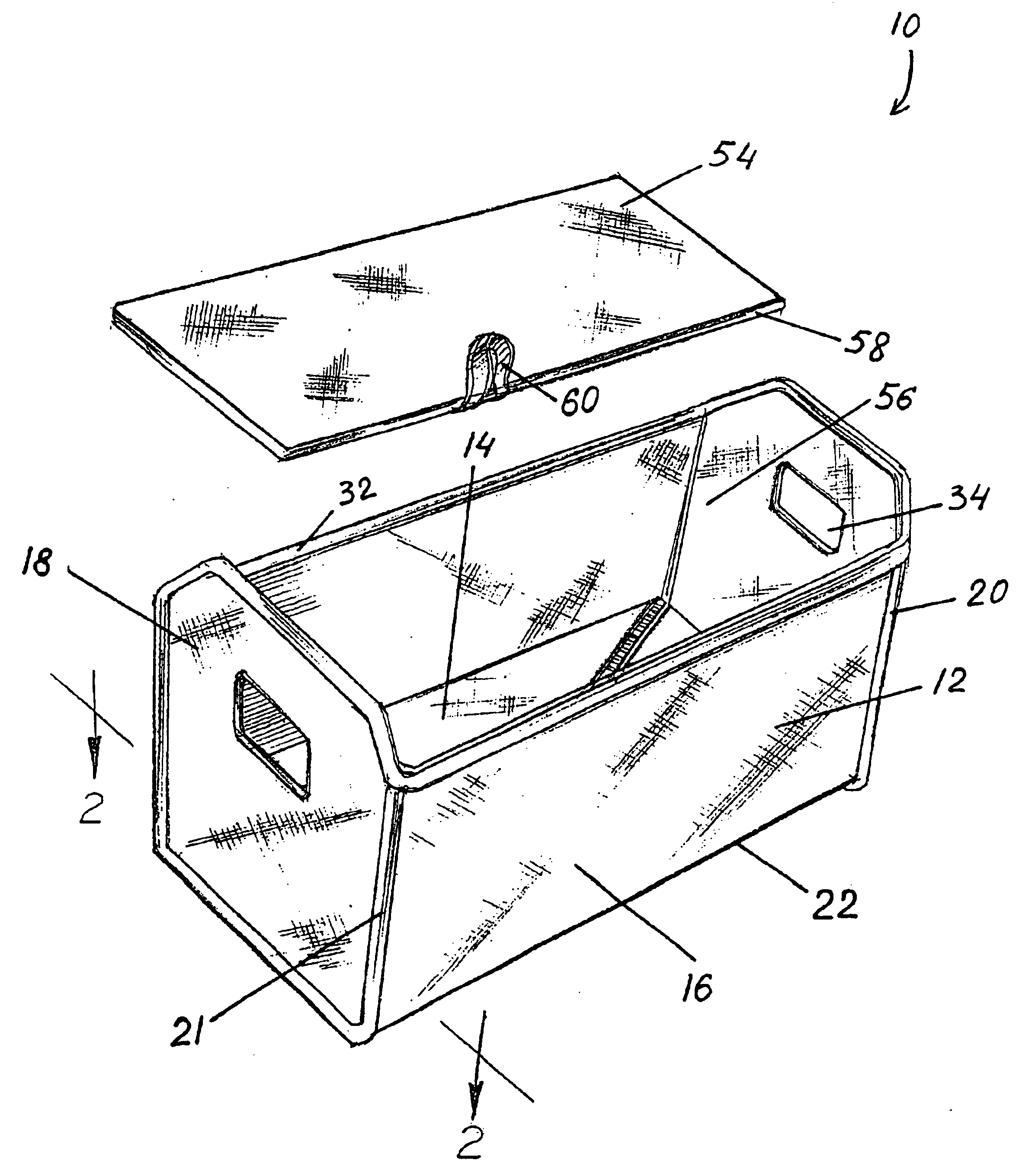 Soft storage container with zip-fastened bottom