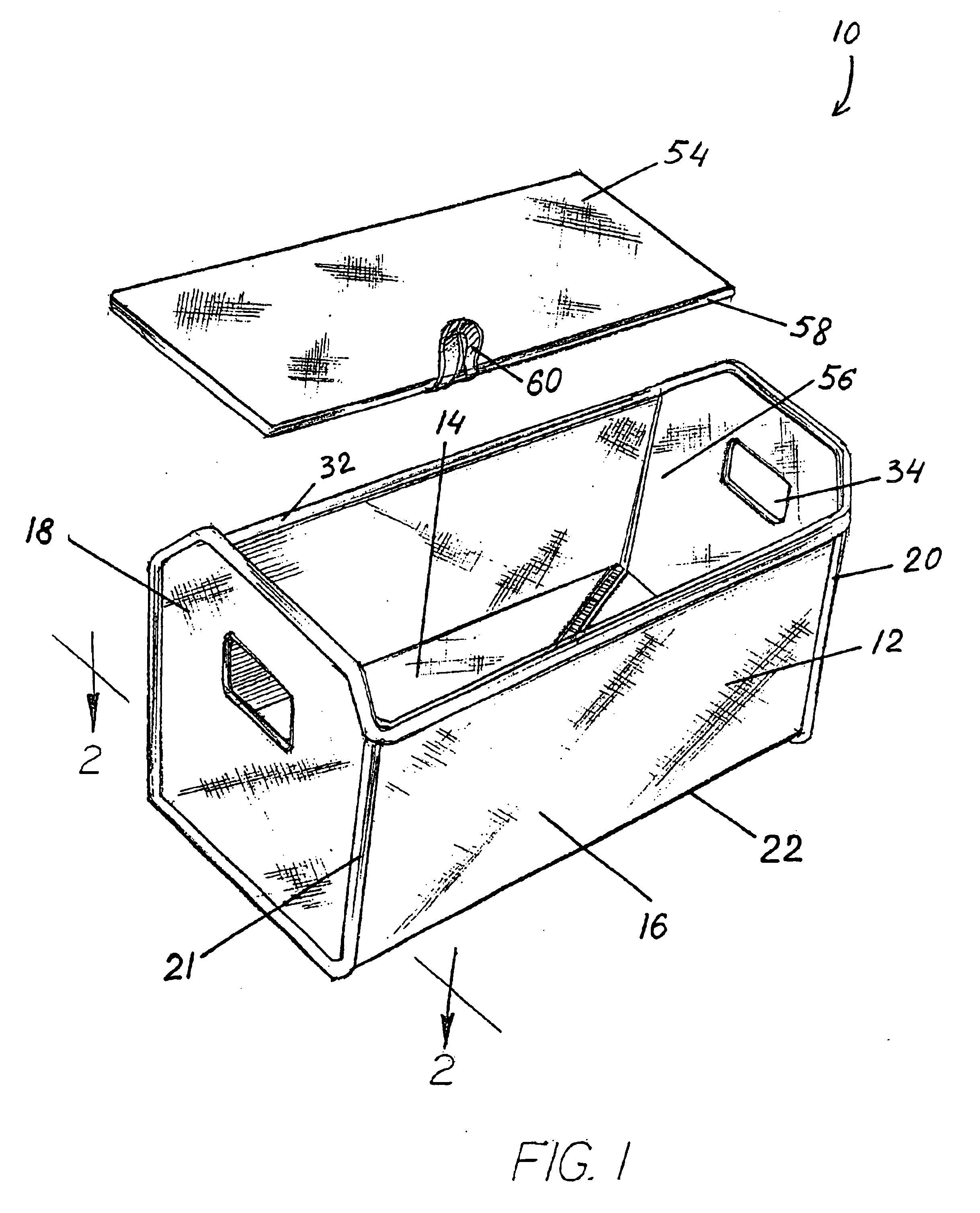 Soft storage container with zip-fastened bottom