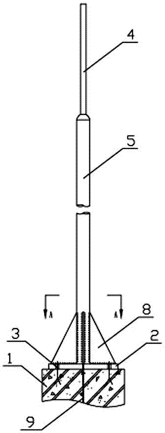 Slope roof lightning conductor mounting method