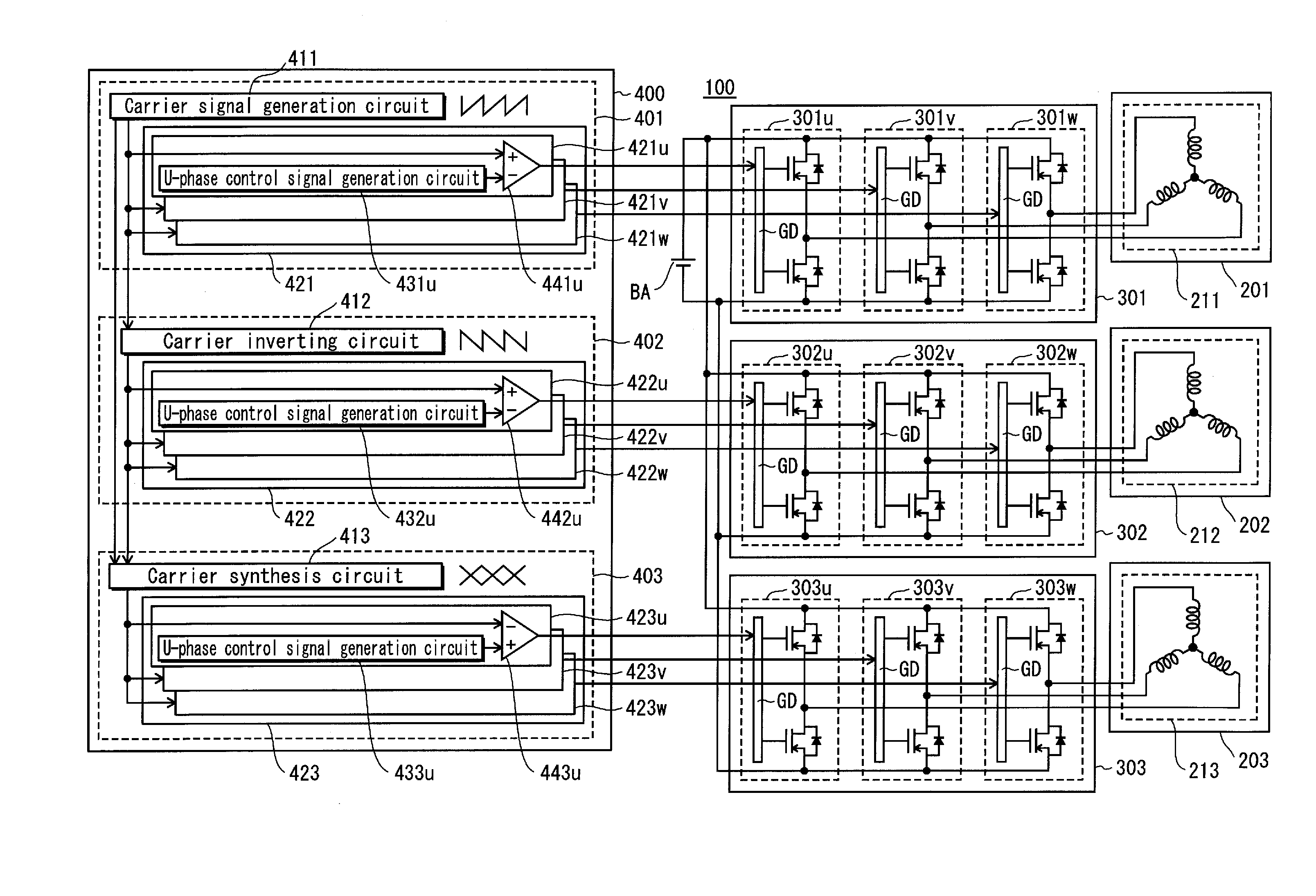 Load drive system, motor drive system, and vehicle control system