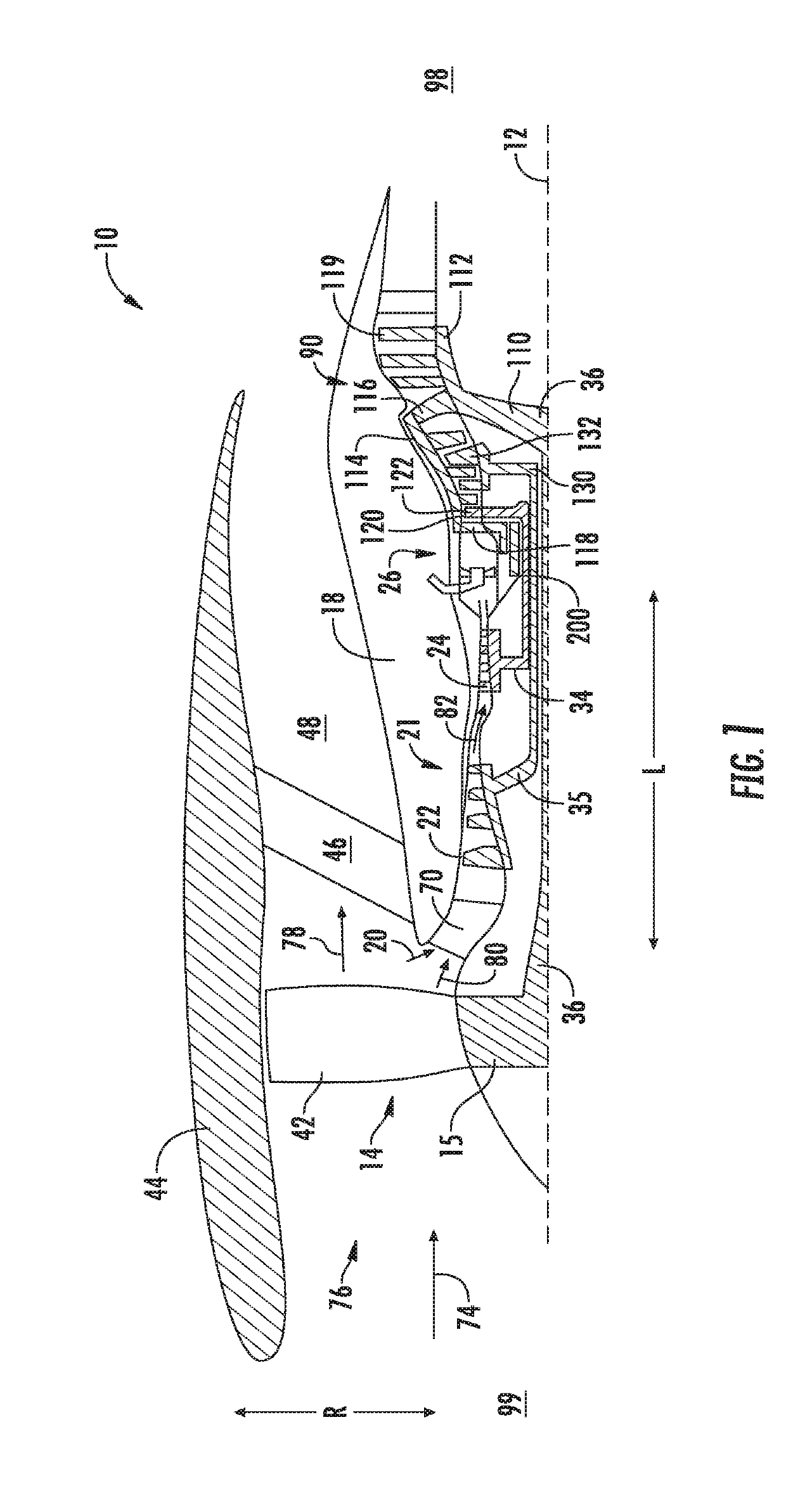 Seal assembly for counter rotating turbine assembly